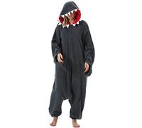 ULEEMARK Donna Ummo Pigiama Anime Cosplay Halloween Costume Attrezzatura Adulto Animale Onesie Unisex Nero Squalo per Altezze da 140 a 187 cm