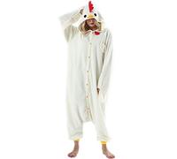 ULEEMARK Donna Ummo Pigiama Anime Cosplay Halloween Costume Attrezzatura Adulto Animale Onesie Unisex Pollo per Altezze da 140 a 187 cm