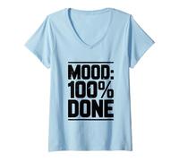 Donna Umorismo: 100% Umorismo Sarcastico Fatto per Anime stanche Maglietta con Collo a V