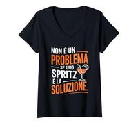 Donna Umorismo Aperitivo Spritz Festa Amici Idea Regalo Maglietta con Collo a V