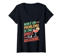 Donna Umorismo Aperitivo Spritz Festa Amici Idea Regalo Maglietta con Collo a V