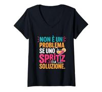 Donna Umorismo Aperitivo Spritz Festa Amici Idea Regalo Maglietta con Collo a V