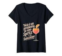 Donna Umorismo Aperitivo Spritz Festa Amici Idea Regalo Maglietta con Collo a V
