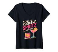 Donna Umorismo Aperitivo Spritz Festa Amici Idea Regalo Maglietta con Collo a V