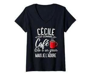 Donna Umorismo Cecile Come Il caffè lei ha Un Grano Che Amo Maglietta con Collo a V
