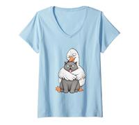 Donna Umorismo Divertente Britannico Shorthair Sarcastico Sciocco occa Hugger Maglietta con Collo a V