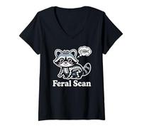 Donna Umorismo Medico di Tecnologia a Raggi X di radiologia del Procione di scansione ferale Maglietta con Collo a V