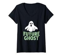 Donna Umorismo paranormale Divertente Fantasma Futuro Maglietta con Collo a V