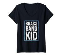Donna Umorismo per Bambini della Banda Una Divertente Brass Band Maglietta con Collo a V