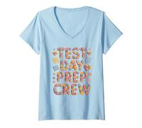 Donna Umorismo Test Day Prep Crew Everything Is Fine Science Matematica Maglietta con Collo a V
