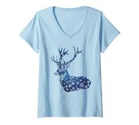 Donna Un capriolo maestoso con Corna Maglietta con Collo a V