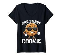 Donna Un Cookie Intelligente Maglietta con Collo a V