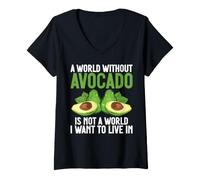 Donna Un Mondo Senza Avocado Non è Un Mondo in Cui Voglio Vivere Maglietta con Collo a V