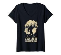 Donna Un Ragazzo Come Me è Difficile da Trovare Divertente Bigfoot Forest Maglietta con Collo a V