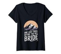 Donna Un ultimo Sentiero Prima della Sposa del Velo Maglietta con Collo a V