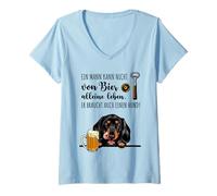 Donna un uomo non può vivere da birra da solo ha bisogno anche Maglietta con Collo a V
