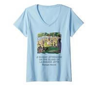 Donna Una Domenica pomeriggio su La Grande Jatte Maglietta con Collo a V