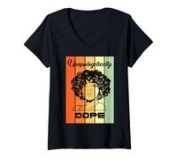 Donna Unapologetically Dope Juneteenth Black Queen Donne Ragazze Divertimento Maglietta con Collo a V