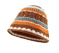 Donna Uncinetto Secchio Cappello da Sole Pesca Floppy Viaggi a Righe Carino Cavo