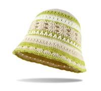 Donna Uncinetto Secchio Cappello da Sole Pesca Floppy Viaggi a Righe Carino Cavo