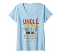 Donna Uncle The Man The Myth The Bad Influence Maglietta con Collo a V