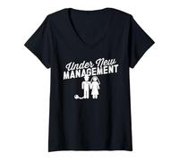 Donna Under New Management Maglietta con Collo a V