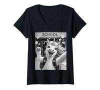 Donna Unicorn Last Day of School Summer Break Divertente Meme Selfie Maglietta con Collo a V