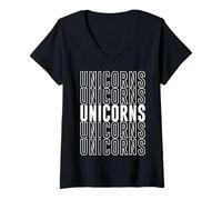 Donna Unicorni Maglietta con Collo a V