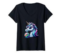 Donna Unicorno Occhiali Sole Pallavolo Magico Maglietta con Collo a V