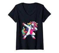 Donna Unicorno sarcastico di Dabendes Animale Magico Unicorni Maglietta con Collo a V