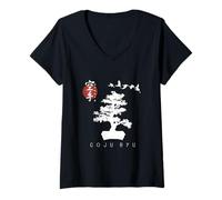 Donna Uniforme da Karate Goju/Ryu/Uniforme Goju Ryu/Albero Bonsai Maglietta con Collo a V