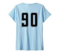 Donna Uniforme numerata Numero 90 Team Junior College Sports Maglietta con Collo a V