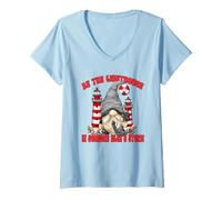 Donna Unique Christian Saying for Women Be The Lighthouse GNOME Maglietta con Collo a V