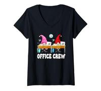 Donna Unique Office Crew Graphic for Men And Women Funny GNOME Maglietta con Collo a V