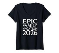 Donna Universal Epic Universe Family Vacation 2026 Front & Back Maglietta con Collo a V
