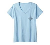 Donna Universal Epic Universe Minimalist Logo Black Front & Back Maglietta con Collo a V
