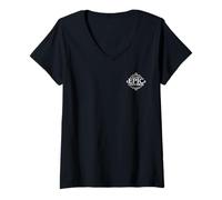 Donna Universal Epic Universe Minimalist Logo White Front & Back Maglietta con Collo a V