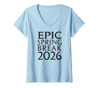 Donna Universal Epic Universe Spring Break 2026 Maglietta con Collo a V