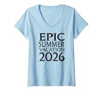 Donna Universal Epic Universe Summer Vacation 2026 Maglietta con Collo a V