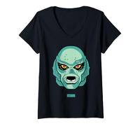 Donna Universal Monsters Creature from The Black Lagoon Portrait Maglietta con Collo a V