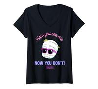 Donna Universal Monsters Cute Anime Invisible Man Now You See Me Maglietta con Collo a V