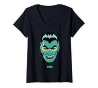 Donna Universal Monsters Dracula Vintage Portrait Maglietta con Collo a V