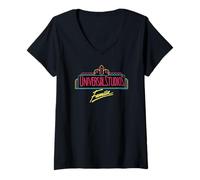 Donna Universal Studios Marquee Familia Neon Maglietta con Collo a V