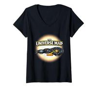 Donna Universe Map You Are Here Space T-Shirt Fun Physics Geek Maglietta con Collo a V