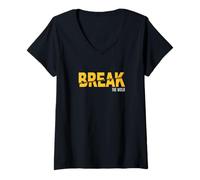 Donna University Varsity-Gold Break The Mold Giallo Maglietta con Collo a V