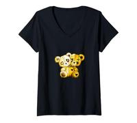 Donna University Varsity-Gold Color Evil Twin-v2 Giallo Maglietta con Collo a V
