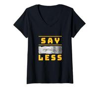 Donna University Varsity-Gold Color Say Less-v2 Varsity-Gold Maglietta con Collo a V