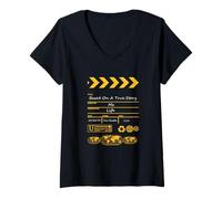 Donna University Varsity-Gold Colore Come Un Film Giallo Maglietta con Collo a V