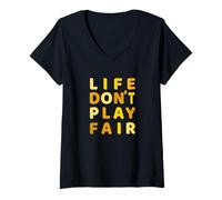 Donna University Varsity-Gold Life non gioca a Fair Varsity-Gold Maglietta con Collo a V