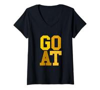 Donna University Varsity-Gold Of All Time Y'all! Varsity-Gold Maglietta con Collo a V